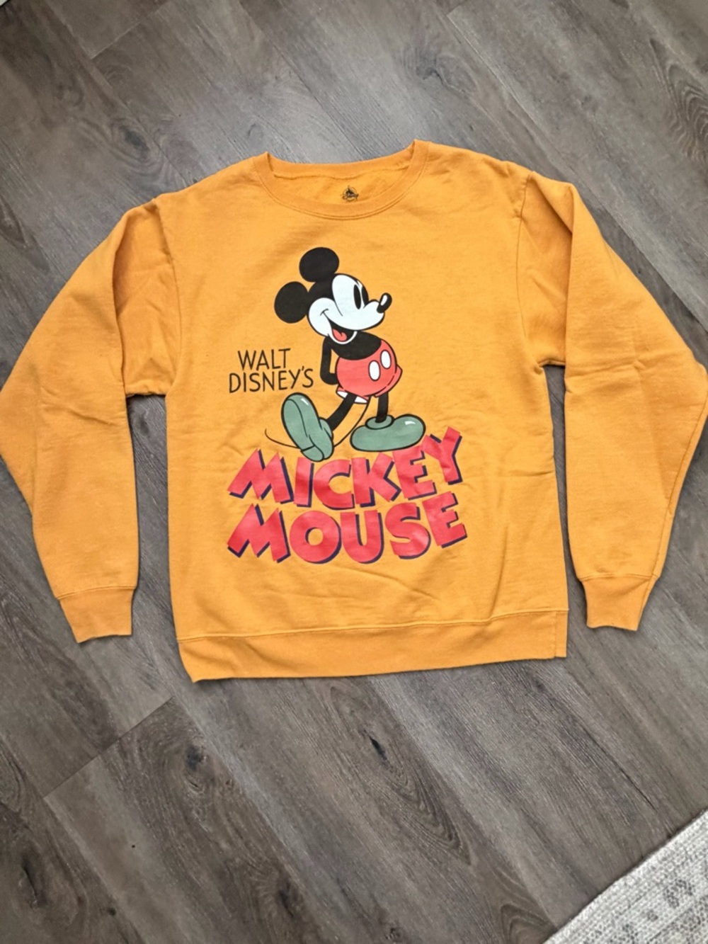 Disneyland Parks Mickey Mouse Mustard Yellow Crewneck Sweatshirt